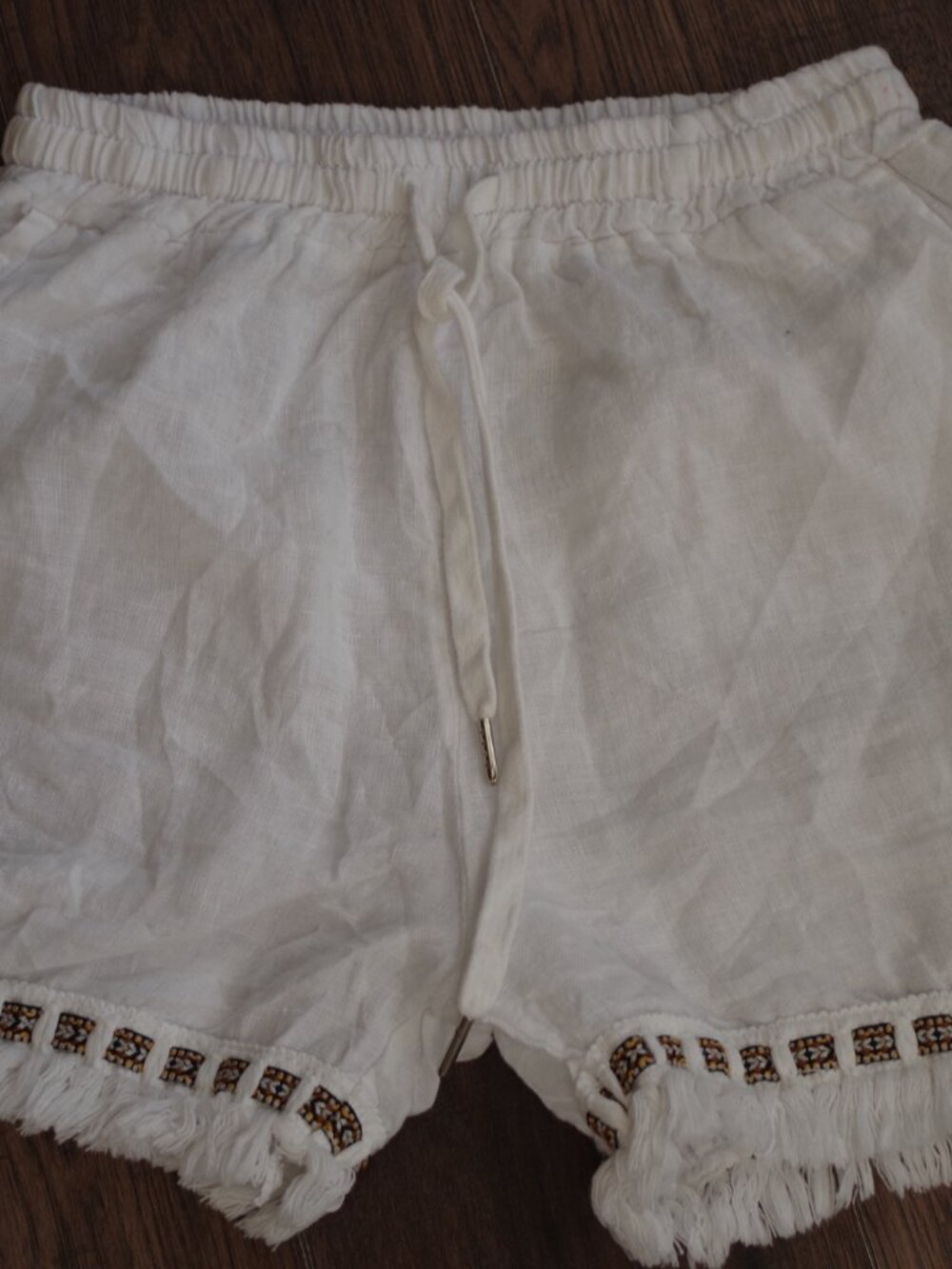 Ladies White Linen 100% Made In Italy Shorts